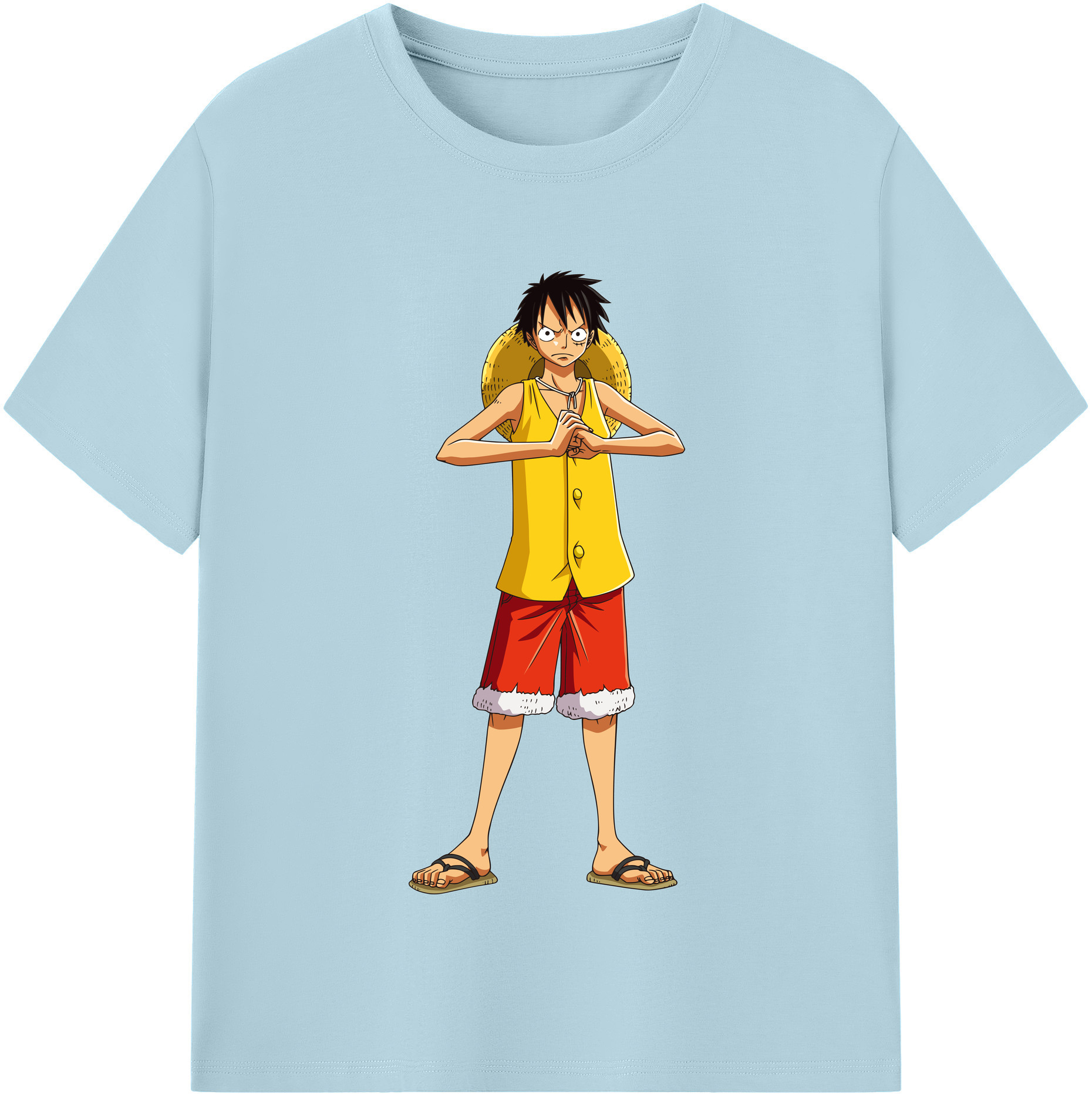 ワンピース モンキー・D・ルフィ ONE PIECE Monkey D. Luffy 綿100％半袖Tシャツ（フロントプリント）